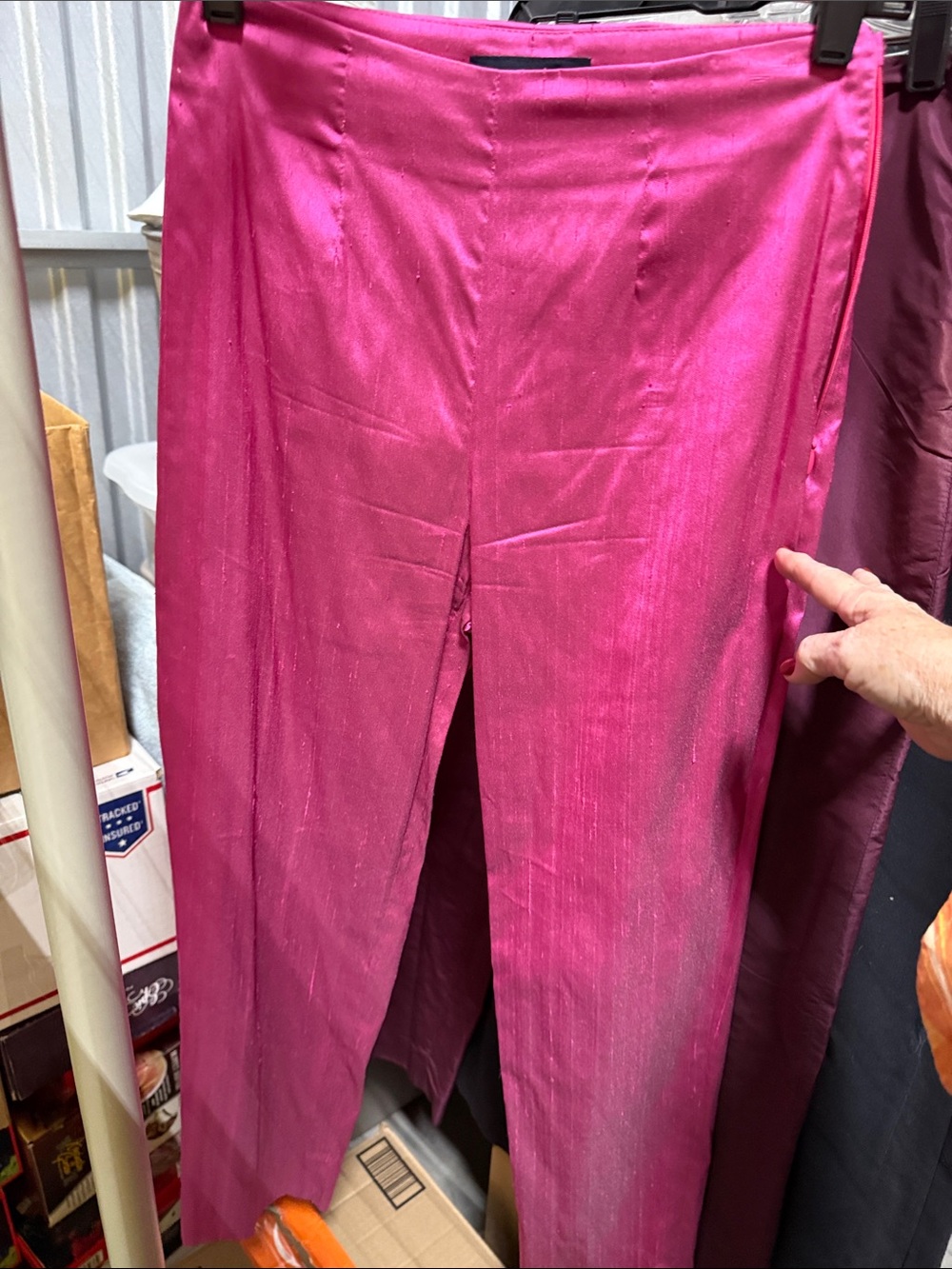 Piazza Sempione Bright Fuchsia Silk Dupioni Pants